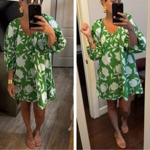 Kate Spade Green and White Floral Mini Dress